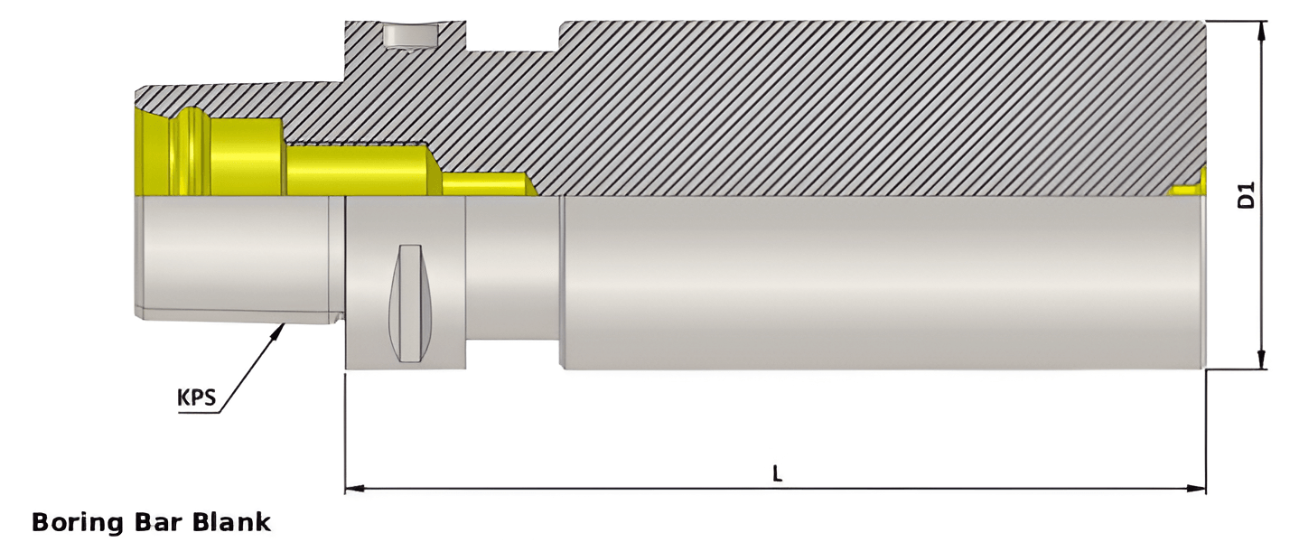 Polygonal Shank T10 Boring Bar Blank Dia 100.0  L 200 (Balanced to G2.5 25000 RPM) (ISO 26623-1) (Compatible with Capto® Style C10)